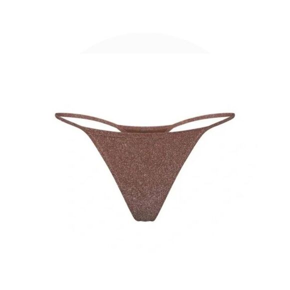 SKIMS Recycled Swim Glitter Bikini Bottom in Jasper - Picture 1 of 5